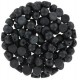 Cuentas de vidrio Czech Cabuchones 2 agujeros 6mm - Alabaster Metallic Black